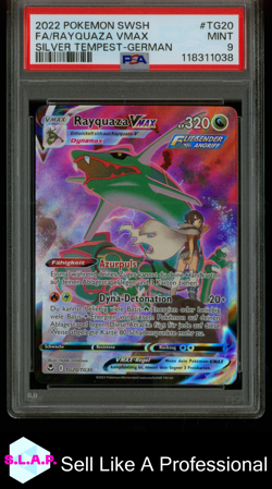FA/RAYQUAZA VMAX POKEMON TG20 2022 SIT DE PSA 9 - Image 1