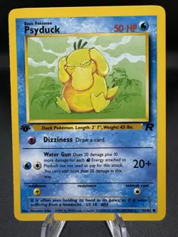 Pokemon TCG Psyduck 65/82 Team Rocket 1st Edition Vintage WoTC LP - Image 1