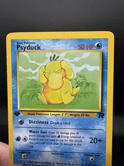Pokemon TCG Psyduck 65/82 Team Rocket 1st Edition Vintage WoTC LP - Image 3