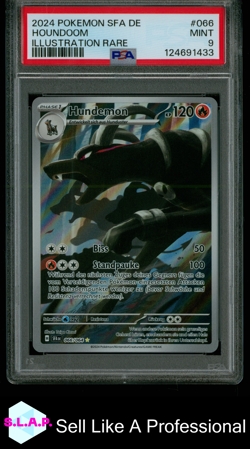 HOUNDOOM ILLUSTRATION RARE POKEMON GERMAN SFA DE-SHROUDED FABLE 2024 066 PSA 9 - Image 1