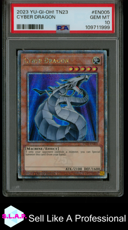 CYBER DRAGON YU-GI-OH! TN23-25TH ANN. TIN: DUELING HEROES 2023 EN005 PSA 10 - Image 1