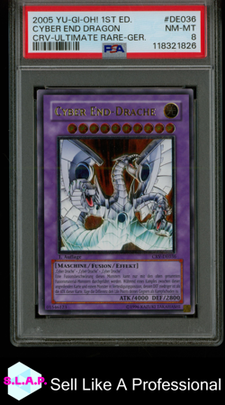 CYBER END DRAGON CRV-ULT RARE YUGIOH CRV-CYBERNETIC REVOLUTION 2005 DE036 PSA 8 - Image 1