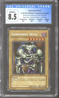Yu-Gi-Oh 02 Tin Secret Reverse Foil Error Summoned Skull BPT-002 CGC 8.5 YuGiOh - Image 1