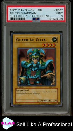 CELTIC GUARDIAN 1ST ED. POR YU-GI-OH! EYES WHITE DRAGON LOB 2002 P007 PSA 9 - Image 1