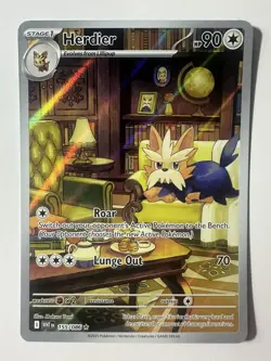 Pokemon TCG Herdier White Flare Illustration Rare Card 155/086 - Image 1