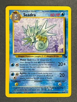 Seadra 42/62 Base Set Series Fossil UNCOMMON Stage 1 Pokemon Card 1999 WOTC LP - Image 1