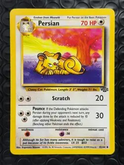 Persian 42/64 Base Set Series Jungle Uncommon 1999 Stage 1 Pokemon Card TCG NM - Image 1