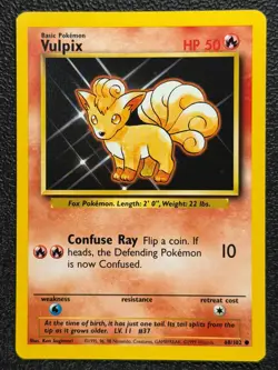 Vulpix 68/102 Base Set Series Base Set COMMON 1999 Pokemon Card WOTC NM - Image 1