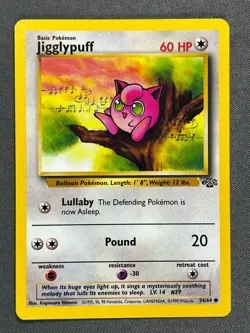 Jigglypuff 54/64 Base Set Series Jungle COMMON Basic Pokemon Card WOTC 1999 NM - Image 1