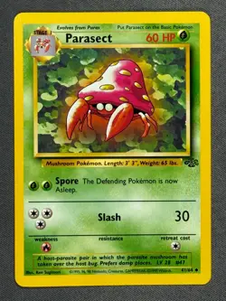 Parasect 41/64 Base Set Series Jungle UNCOMMON Stage 1 POKEMON CARD 1999 - NM - Image 1