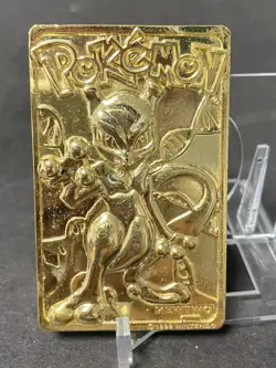 1999 Pokemon 23K Gold Plated Trading Card Only Mewtwo Vintage - Image 1