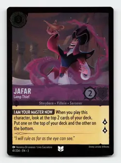 Jafar 41/204 Uncommon Into the Inklands Cold Foil Lorcana Card - Image 1