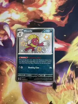 Pokemon TCG Weavile Scarlet & Violet Paldean Fates Holo Shiny Rare Card 183/091 - Image 1