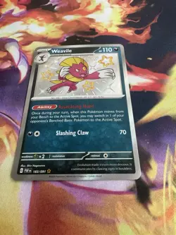 Pokemon TCG Weavile Scarlet & Violet Paldean Fates Holo Shiny Rare Card 183/091 - Image 2