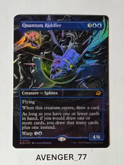 Magic The Gathering MTG #0305 Quantum Riddler FOIL Borderless Edge of Eternities - Image 1