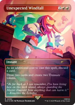 MTG Unexpected Windfall ?? Rainbow Foil - Sonic Secret Lair - NM - Image 1