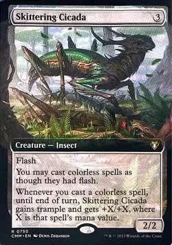 Skittering Cicada (Extended Art) Non- Foil R Commander Masters 750 NM - Image 1