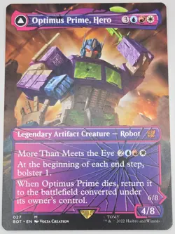 Optimus Prime, Hero (BOT#27) Borderless/Shattered Glass NM - Magic the Gathering - Image 1
