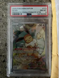 Pokemon Center Stamp PC ETB Promo Prismatic Evolutions Eevee #173 Psa 8 - Image 1