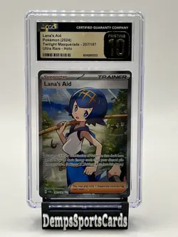 Pokemon Lana's Aid Ultra Rare Holo #207 Twilight Masquerade - CGC 10 PRISTINE - Image 1