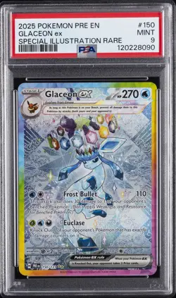 2025 POKEMON PRE EN-PRISMATIC EVOLUTIONS #150 GLACEON EX PSA 9 - Image 1