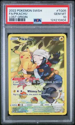 PSA GEM MT 10 - Fa/Pikachu Lost Origin Pokemon Sword & Shield Lost Origin TG05 - Image 1