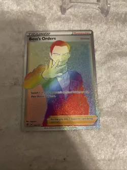 Pokemon TCG Boss's Orders Full Art Rainbow Holo Trainer Rebel Clash #200/192 - Image 4