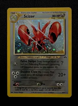 Carta Pokemon Scizor holo 10/75 Neo Discovery Eng - Vintage - GD/Exc - Image 1