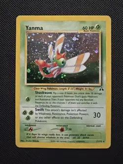 Carta Pokemon Yanma Holo 17/75 Neo Discovery Eng - Vintage - GD/Exc - Image 1