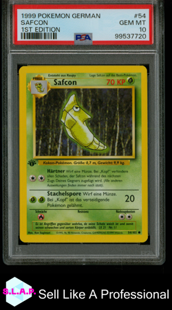 SAFCON 1ST EDITION POKEMON GERMAN 1999 54 PSA 10 - Image 1