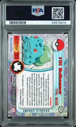 2000 TOPPS CHROME POKEMON T.V. SPARKLE #1 BULBASAUR PSA 10 - Image 2