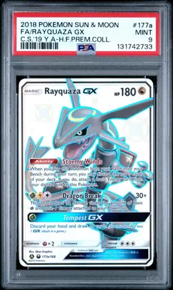 Rayquaza GX Shiny Promo PSA 9 Pokemon Hidden Fates 177a - Image 1