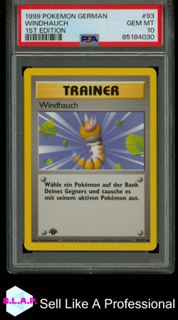 WINDHAUCH 1ST EDITION POKEMON GERMAN 1999 93 PSA 10 - Image 1