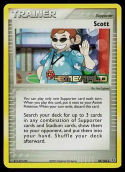 Pokemon Card - Scott Emerald 84/106 Reverse Holo Stamped - Image 1
