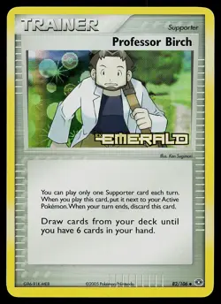 Pokemon Card - Professor Birch Emerald Stamped 82/106 Uncommon Reverse Holo - Image 1