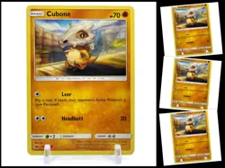 Pokemon Sun & Moon Crimson Invasion 52/111 Cubone 4X Mint/NM 4 Cards Playset X4 - Image 1