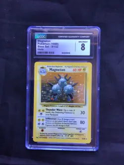 Pokemon Cards: Base Set Rare Holo: Magneton 9/102 CGC 8 - Image 1