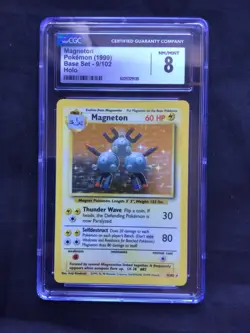 Pokemon Cards: Base Set Rare Holo: Magneton 9/102 CGC 8 - Image 2