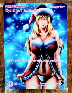 Pokemon Cynthia Anima Waifu Sexy Doujin ACG DIY Trainer Full Art Card Holo - Image 1