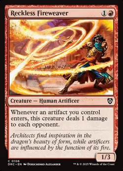 Reckless Fireweaver NM MTG Aetherdrift DFT DRC Magic - Image 1