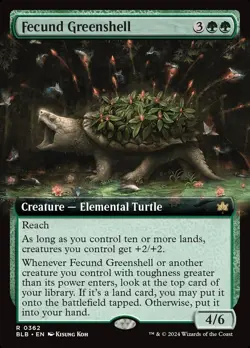Fecund Greenshell (Extended Art) NM MTG Bloomburrow BLB BLC Magic - Image 1