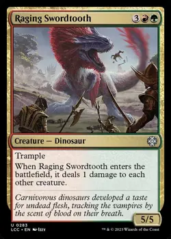 Raging Swordtooth NM MTG The Lost Caverns of Ixalan LCI LCC Magic - Image 1