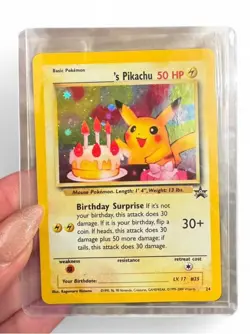 2000 Pokemon Black Star Promo Birthday Pikachu - Holo MINT - Image 1