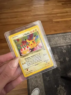 2000 Pokemon Black Star Promo Birthday Pikachu - Holo MINT - Image 3