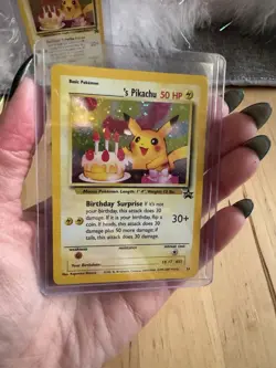 2000 Pokemon Black Star Promo Birthday Pikachu - Holo MINT - Image 4