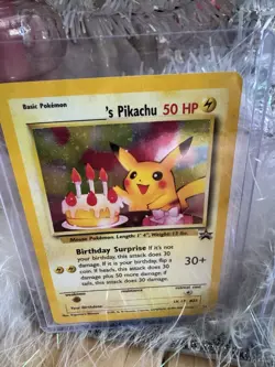 2000 Pokemon Black Star Promo Birthday Pikachu - Holo MINT - Image 5