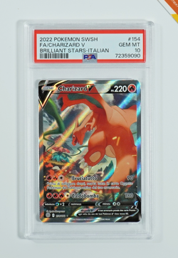 Pokemon PSA 10 Charizard V #154 Full Art Astri Lucenti 2022 Italiano - Image 1