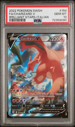 Pokemon PSA 10 Charizard V #154 Full Art Astri Lucenti 2022 Italiano - Image 2