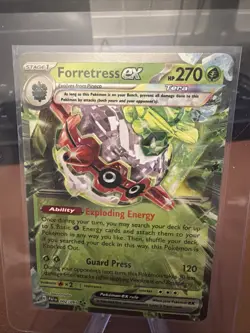 Pokemon TCG Forretress ex Scarlet & Violet: Paldean Fates 002/091 Holo Double... - Image 1