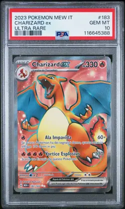 Pokemon PSA 10 Charizard Ex #183 Full Art MEW IT 151 Ultra Rare 2023 Italiano - Image 2